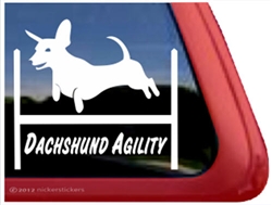 Dachshund Agility Dog Window Decal