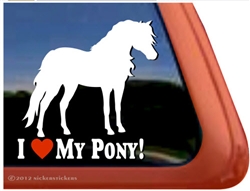 Shetland Pony Horse Trailer Window Decal