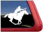 Mounted Shooting Horse Trailer Window Decal