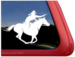 Mounted Shooting Horse Trailer Window Decal