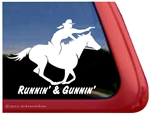 Mounted Shooting Horse Trailer Window Decal