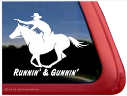 Mounted Shooting Horse Trailer Window Decal