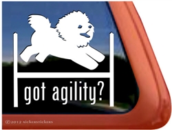 Bichon Frise Agility Dog Window Decal