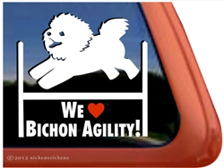 Bichon Frise Agility Dog Window Decal