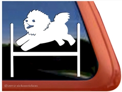 Bichon Frise Agility Dog Window Decal