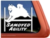 Samoyed Agility Dog Window Decal