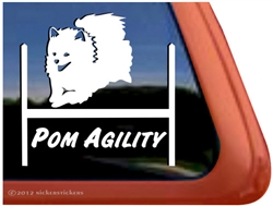 Pomeranian Agility Dog Window Decal