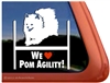 Pomeranian Agility Dog Window Decal