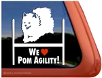 Pomeranian Agility Dog Window Decal