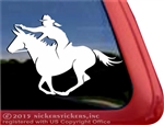 Mounted Shooting Mule Trailer Window Decal