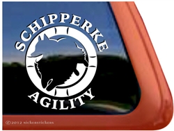 Schipperke Agility Dog Window Decal