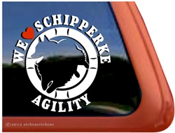 Schipperke Agility Dog Window Decal