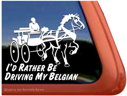 Belgian Draft Driving Horse Trailer Window Decal