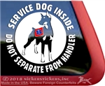 Doberman Pinscher Service Dog Car Truck RV Window Decal Sticker