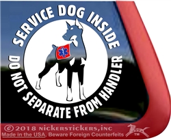 Doberman Pinscher Service Dog Car Truck RV Window Decal Sticker