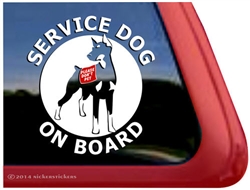 Doberman Pinscher Service Dog Car Truck RV Window Decal Sticker