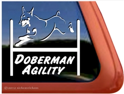 Doberman Agility Dog Window Decal