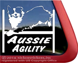 Aussie Agility Australian Shepherd Agility Dog Car Truck RV Window Decal Sticker