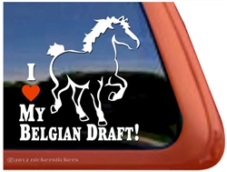 Belgian Draft Horse Trailer Window Decal