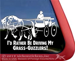 Haflinger Driving Vinyl Window Decal