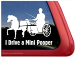 Mini Pooper Shetland Pony Driving Horse Trailer Car Truck RV Window Decal Sticker