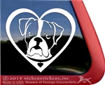 Boxer Dog Heart Decal Sticker Car Auto Window iPad
