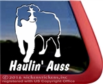 Haulin Auss Australian Shepherd Aussie Dog Car Truck RV Window Decal