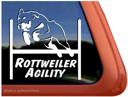 Rottweiler Agility Dog Window Decal