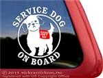 Shih Tzu Service Dog Window Decal