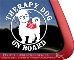 Shih Tzu Therapy Dog Window Decal