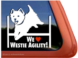 We Love Westie Agility West Highland White Terrier Dog Car Window iPad Decal Sticker