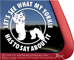 Yorkie Window Decal