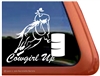 Barrel Racing Horse Trailer Window Decal