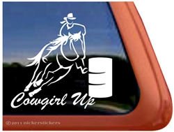 Barrel Racing Horse Trailer Window Decal