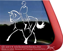 Dressage Rider Horse Trailer Window Decal