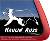 Haulin' Auss Australian Shepherd Dog Car Truck RV Window Vinyl Decal Sticker