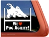Pug Agility Dog Window Decal
