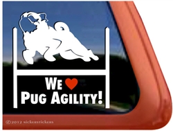 Pug Agility Dog Window Decal