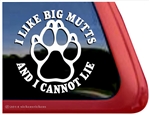 I Like Big Mutts Paw Print Dog iPad Car Truck Window Decal