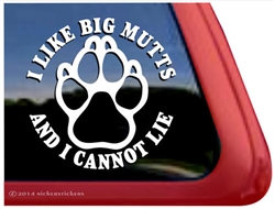 I Like Big Mutts Paw Print Dog iPad Car Truck Window Decal