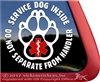 Service Dog  Paw Print Car Truck Window Decal Sticker