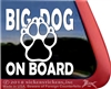 Big Dog on Board Paw Print Car Truck RV Window Decal Sticker