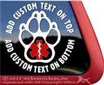 Custom Service Dog Paw Print Dog Vinyl Car Truck RV Window Decal Sticker