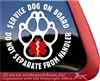 Service Dog  Paw Print Car Truck Window Decal Sticker