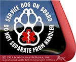 Service Dog  Paw Print Car Truck Window Decal Sticker