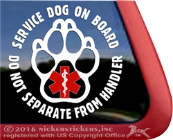 Service Dog  Paw Print Car Truck Window Decal Sticker