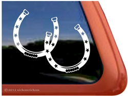Custom Horse Shoe Horse Trailer Car Truck RV Window Decal Sticker