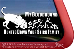 Bloodhound Stick Family Car Truck RV Window Decal Sticker