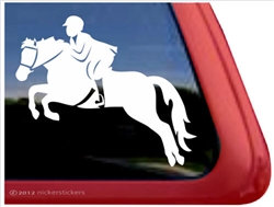 Welsh Pony Rider Jumping Horse Trailer Window Decal