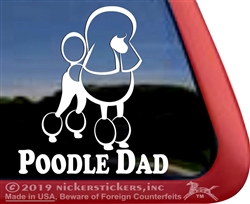 Continental Poodle Dad Dog iPad Car Truck Window Decal Sticker